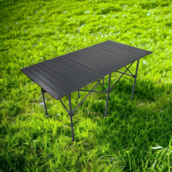Складной алюминиевый стол для пикника, кемпинга и рыбалки, черный
