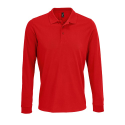 Рубашка поло с длинным рукавом Prime LSL, красная, XS–5XL