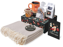 Подарочный набор «Re:Nest» с пледом, кружкой и вареньем, Цвет оранжевый