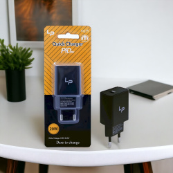 Сетевое зарядное устройство LP XQ35 PD20W, 1USB, черный / Быстрая и эффективная зарядка