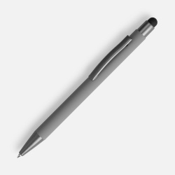 Ручка шариковая Atento Soft Touch со стилусом, серая, 14,2х1 см
