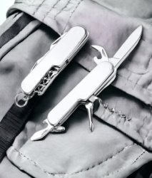 Нож из нержавеющей стали ZORA / Раскладной многофункциональный нож с алюминиевыми накладками