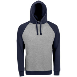 Толстовка унисекс Seattle, серый меланж с темно-синим, XS–3XL
