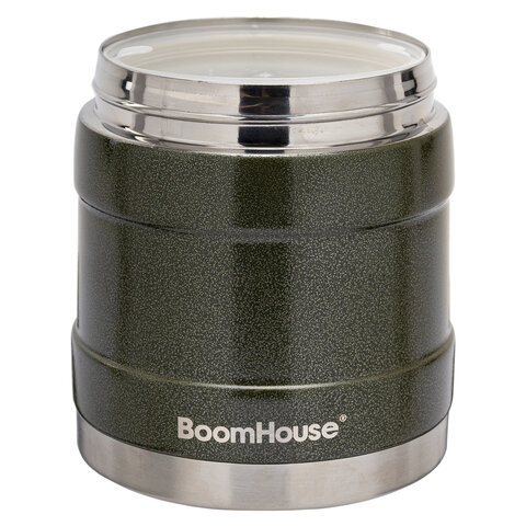 Термос 1 л для еды/напитков с широким горлом, BOOMHOUSE (БУМХАУС) RIBBED, контейнер, нержавеющая сталь SUS304, 700322
