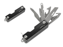 Компактный складной мультитул 10-в-1 «Canto» с фиксатором, Цвет серебристый, черный