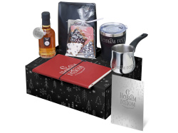 Подарочный набор «Re:Routine» с туркой, термокружкой и кофе, Цвет красный