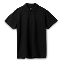 Рубашка поло мужская Spring 210, черная, S–5XL