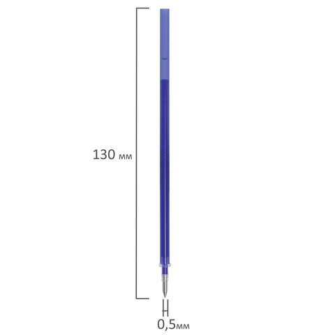 Стержень стираемый гелевый STAFF "College GP-109R" 130 мм, СИНИЙ, узел 0,5 мм, линия письма 0,35 мм, 170357