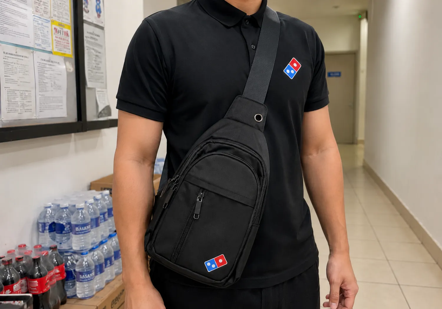 Сумки-слинги с логотипом для Domino’s Pizza