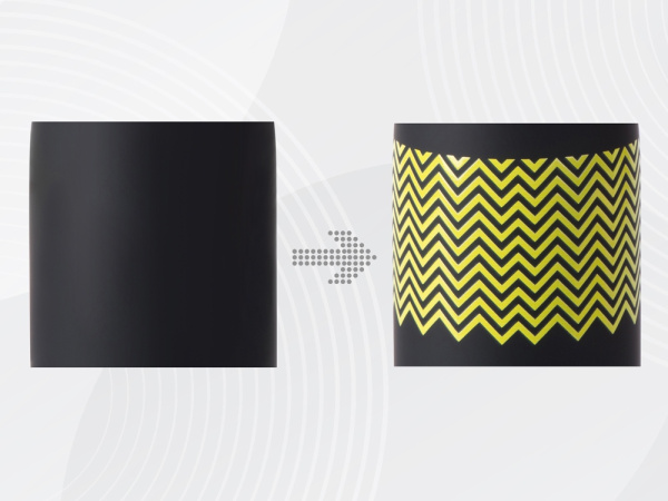 Вакуумная термобутылка «Vacuum bottle C1», soft touch,  с УФ-печатью, Цвет черный