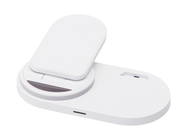 Складная зарядная станция с беспроводной зарядкой «Flashport», 15 Вт, Цвет белый