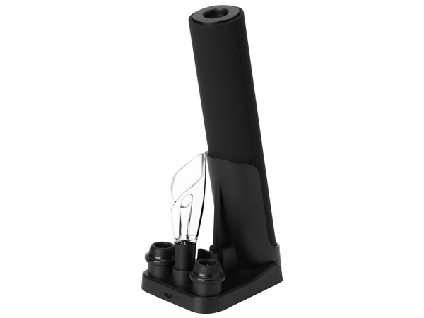 Набор винных аксессуаров 4в1 «Savoie» с покрытием soft touch, Цвет черный