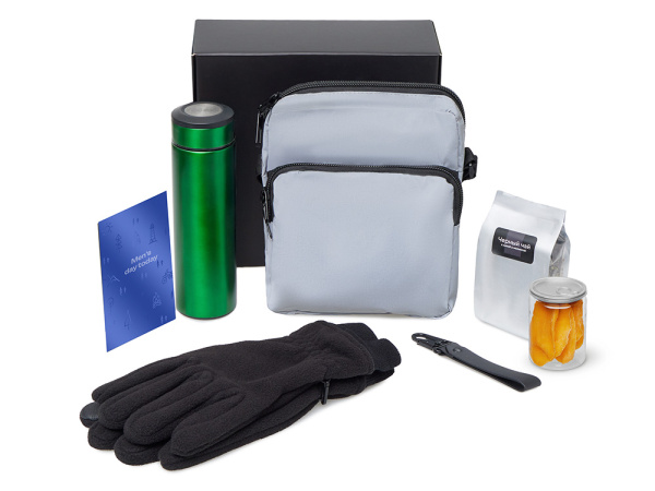 Подарочный набор «Re:m. Step»  с термосом, перчатками и сумкой, Цвет зеленый