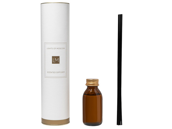Ароматический диффузор с палочками, черный перец и амбра, нероли, 100 мл, Размер Без лого, Цвет янтарный