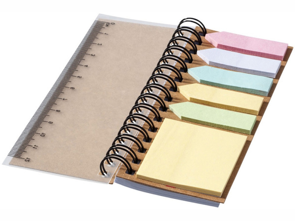 Блокнот «Spiral» с клейкими листами, Цвет натуральный