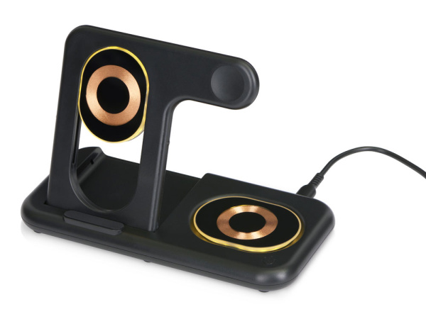 Беспроводная зарядная станция 3-в-1 «MajestIQ», 15 Вт, Цвет черный