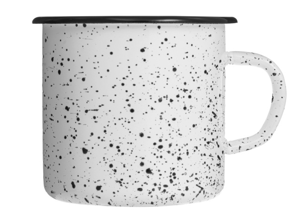 Кружка эмалированная в коробке «Retro», Цвет белый, черный