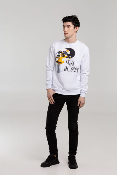 Толстовка «Меламед. Stevie Wonder», белая, XS–3XL