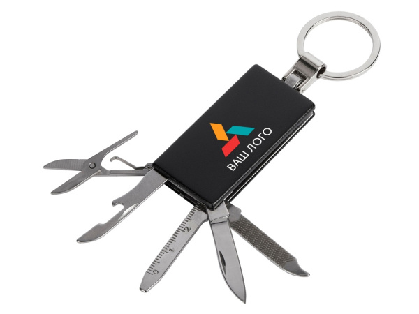 Мультитул-брелок 5-в-1 «Badge», Цвет черный