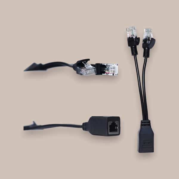 Адаптер H158 сплиттер RJ45 (1 порт вход, 2 порта выхода), черный / Компактный и надежный разветвитель для сетевого подключения
