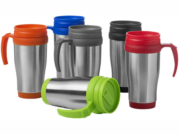 Термокружка «Sanibel», Цвет серебристый/красный