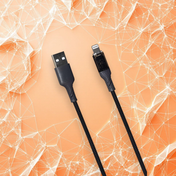Кабель USB MRM MR92i USB-Lightning, длина 1000мм, ток 3А, черный / Супер-быстрая зарядка и надежность для ежедневного использования