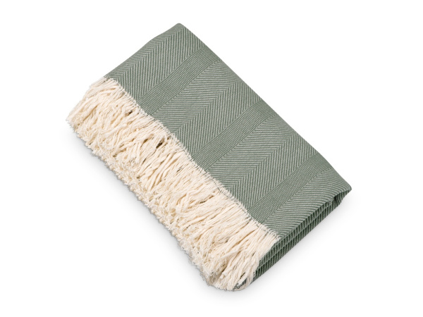 Плед «Hild» из натурального хлопка, Цвет темно-зеленый