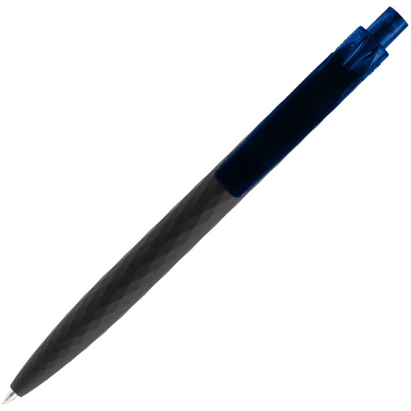 Ручка шариковая Prodir QS01 PRT-T Soft Touch, черная с синим, 14х1 см