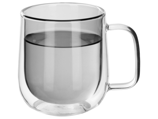 Кружка с двойными стенками «Ubud», Цвет черный прозрачный