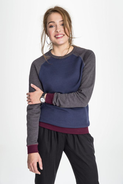 Толстовка унисекс Sandro, синяя с черным меланжем, XS–3XL