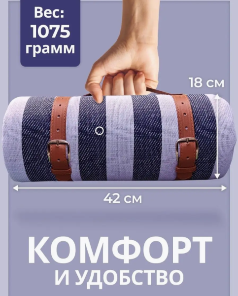 Пляжный коврик лежак для пляжа и пикника 200х200см.