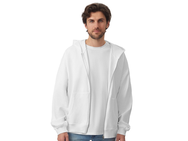 Толстовка оверсайз с капюшоном на молнии «Monaco», Размер XL-2XL, Цвет белый