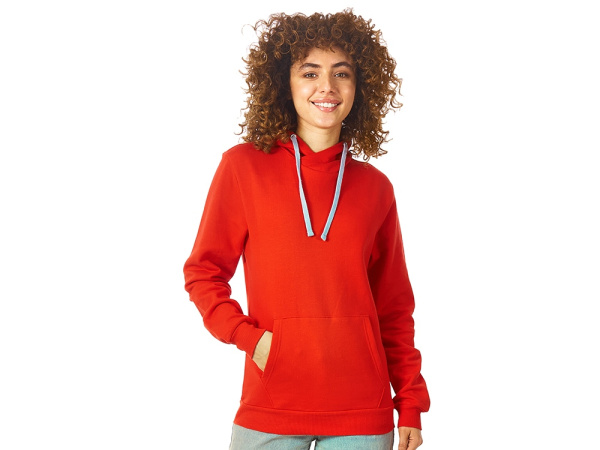 Толстовка "Stream" с капюшоном, унисекс, Размер 2XL, Цвет красный