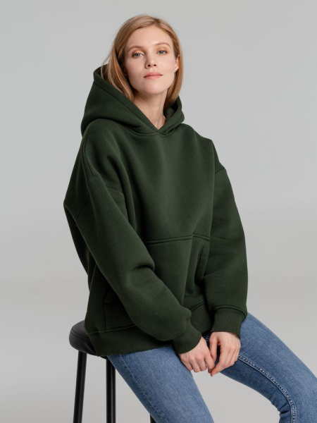Худи Kulonga Oversize, темно-зеленый (хаки), XS–XXL