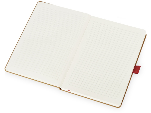 Блокнот А5 в твердой обложке «Sevilia Hard», Цвет крафтовый/красный