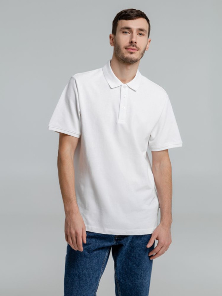 Рубашка поло мужская Neptune, белая, S–4XL