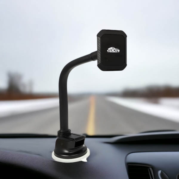 Авто держатель на стекло/торпеду магнитный на гибкой ножке SX45, черный / Максимальная гибкость и надежность в любой поездке
