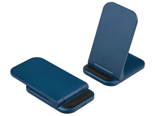 Беспроводное зарядное устройство «Foldy», 15 Вт, Цвет темно-синий