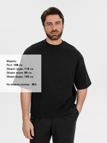 Футболка оверсайз Big Boss, черная, XS–4XL