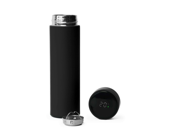 Термос MARK LED, soft touch, Цвет черный