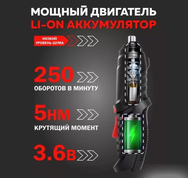 Аккумуляторная Электроотвертка, шуруповерт, дрель
