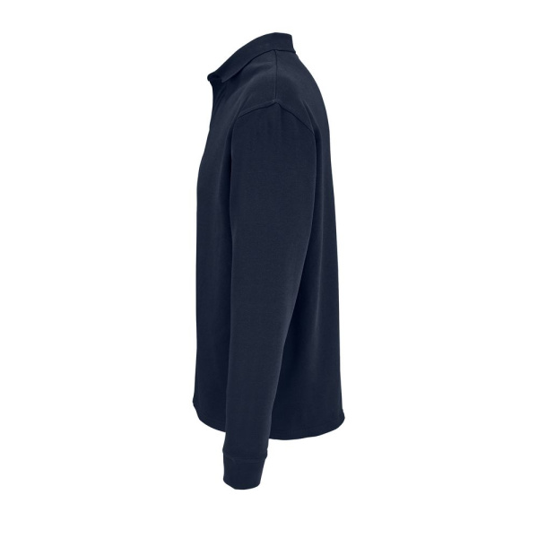 Рубашка поло оверсайз с длинным рукавом Heritage, темно-синяя, XS–5XL