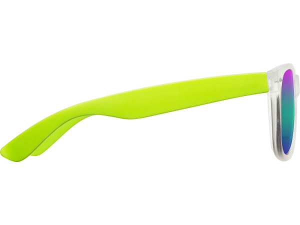 Очки солнцезащитные с зеркальными линзами «Partymaker», Цвет белый/лайм