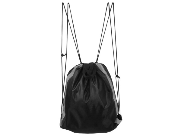 Рюкзак-мешок «Savy» со светоотражающими полосами по бокам, Цвет черный