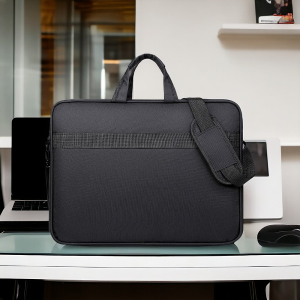 Сумка для ноутбука 17.3"  Large, черный / Крепление для чемодана, уплотненное дно