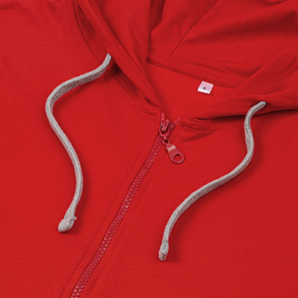 Толстовка на молнии с капюшоном Unit Siverga, красная, XS–4XL