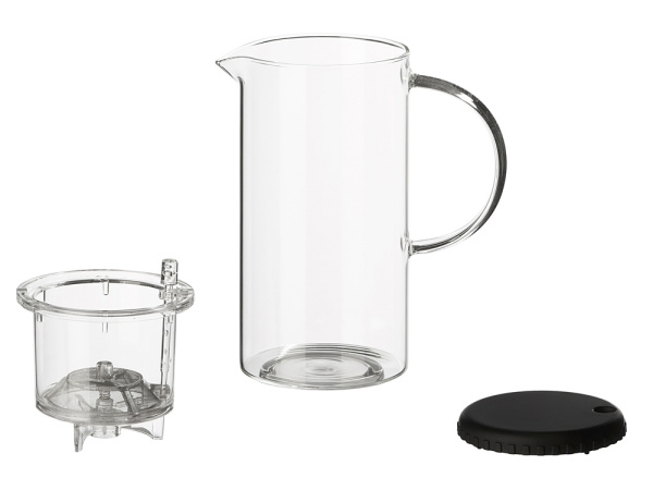 Стеклянный заварочный чайник «Gunfu», Цвет прозрачный, черный