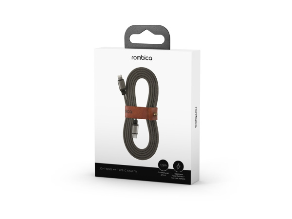 Кабель USB-C - Lightning MFI «LINK-C», QC/PD, 1.5 м, Цвет зеленый оливковый