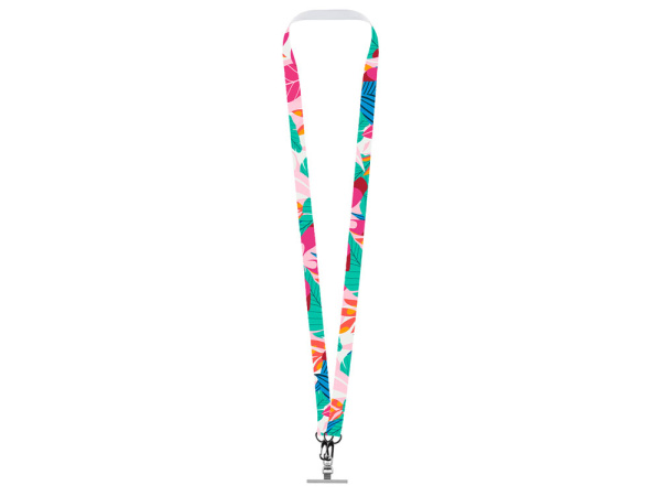 Лента под сублимацию для телефона с 2-мя карабинами, 2 см, Цвет белый