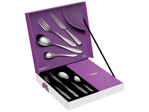 Набор столовых приборов «ROMANA», 24 предмета, Цвет стальной